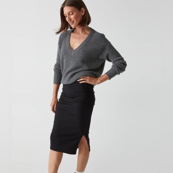 MICHAEL STARS RAE RIBBED STRIPED SKIRT WITH SLIT NWOT - Picture 10 of 13